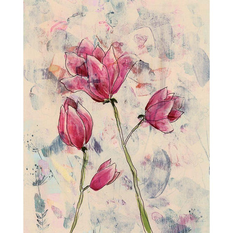Rosa Blume I Black Modern Wood Framed Art Print by Moore, Regina