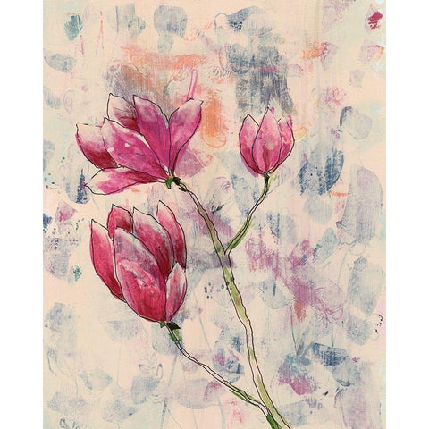 Rosa Blume II Black Modern Wood Framed Art Print with Double Matting by Moore, Regina
