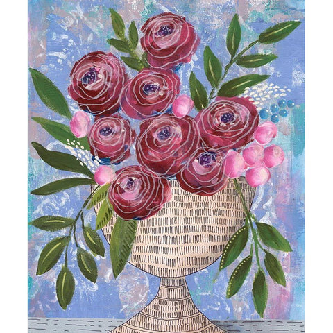 Rosa Bouquet II Black Modern Wood Framed Art Print by Moore, Regina