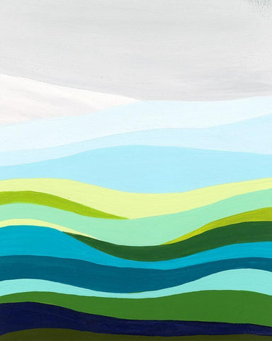 Calm Passage II White Modern Wood Framed Art Print with Double Matting by Moore, Regina