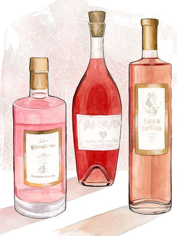 RosÃ© Summer I White Modern Wood Framed Art Print with Double Matting by Popp, Grace