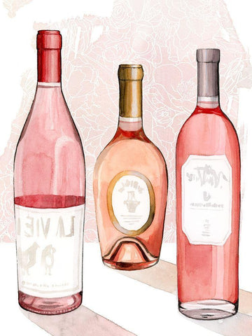 RosÃ© Summer II White Modern Wood Framed Art Print with Double Matting by Popp, Grace