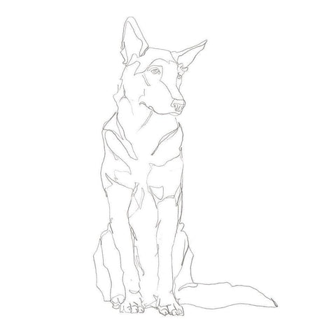 Dog Contour I Black Modern Wood Framed Art Print by Harper, Ethan