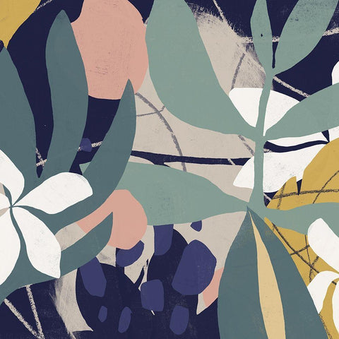 Tropical Attraction I White Modern Wood Framed Art Print by Vess, June Erica