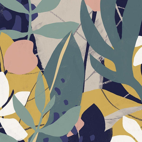 Tropical Attraction II White Modern Wood Framed Art Print with Double Matting by Vess, June Erica