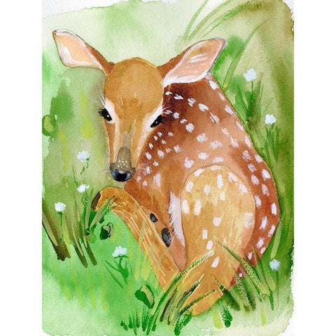 Baby Spring Animals I Gold Ornate Wood Framed Art Print with Double Matting by Ludwig, Alicia