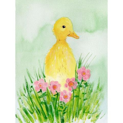 Baby Spring Animals III White Modern Wood Framed Art Print by Ludwig, Alicia
