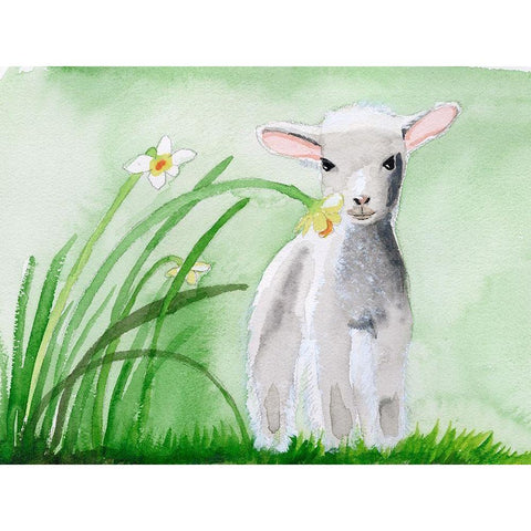 Baby Spring Animals IV White Modern Wood Framed Art Print by Ludwig, Alicia
