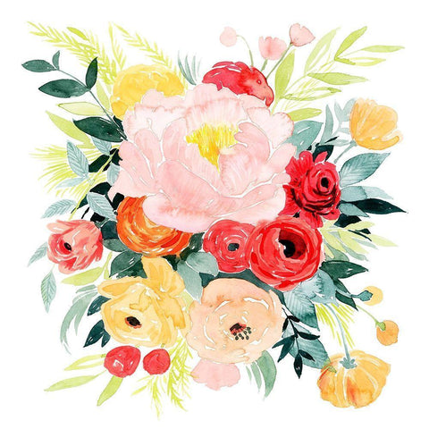 BeautÃ© Flora II Black Modern Wood Framed Art Print with Double Matting by Popp, Grace