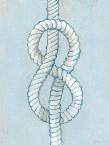 Starboard Knot II White Modern Wood Framed Art Print with Double Matting by Lam, Vanna