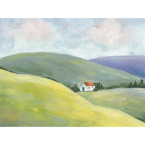 Hillside Vista I White Modern Wood Framed Art Print by Moore, Regina