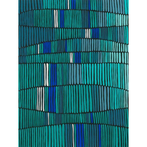 Teal Tribal I White Modern Wood Framed Art Print by Moore, Regina