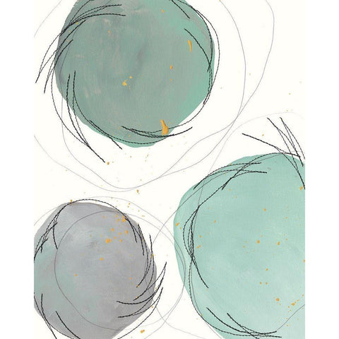 Encircled Orbits II Black Modern Wood Framed Art Print by Moore, Regina