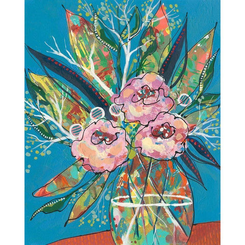 Tumultuous Bouquet I Black Modern Wood Framed Art Print by Moore, Regina