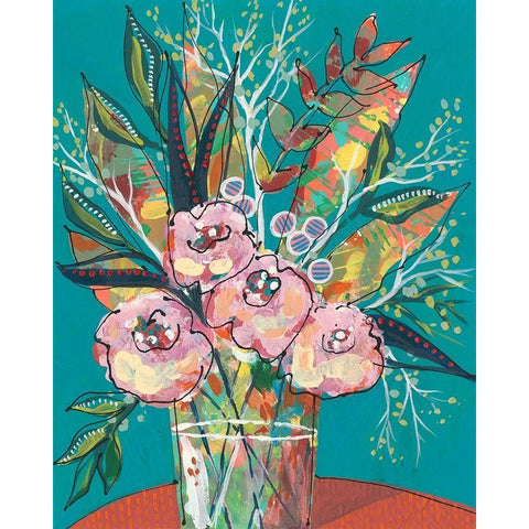 Tumultuous Bouquet II Gold Ornate Wood Framed Art Print with Double Matting by Moore, Regina