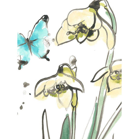 Ink Wash Garden III Black Modern Wood Framed Art Print with Double Matting by Vess, June Erica