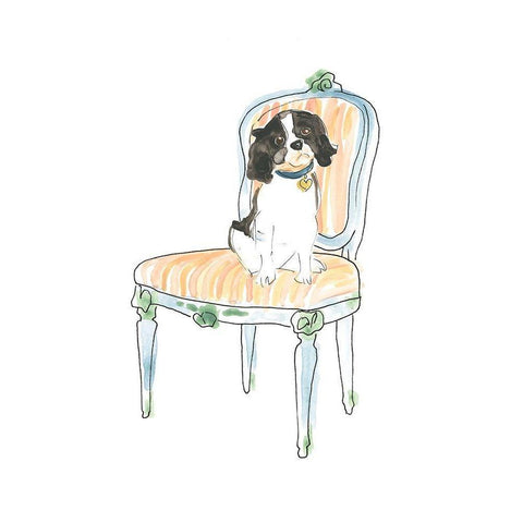Petite Chien I Black Modern Wood Framed Art Print by Vess, June Erica