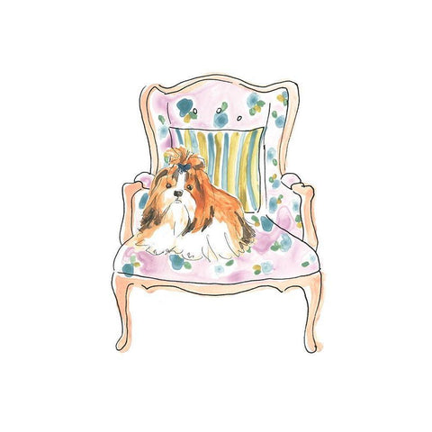 Petite Chien II Black Modern Wood Framed Art Print with Double Matting by Vess, June Erica