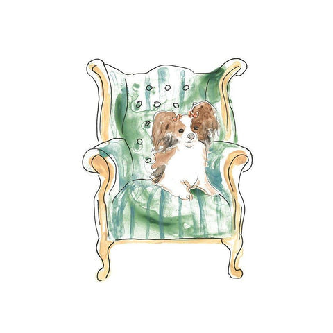 Petite Chien III White Modern Wood Framed Art Print by Vess, June Erica