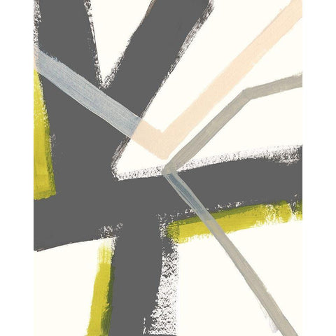 Linear Pulse III Black Modern Wood Framed Art Print with Double Matting by Vess, June Erica