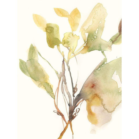 Ebbing Leaves I Black Modern Wood Framed Art Print with Double Matting by Goldberger, Jennifer