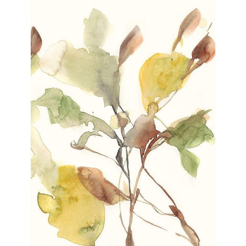 Ebbing Leaves II Gold Ornate Wood Framed Art Print with Double Matting by Goldberger, Jennifer