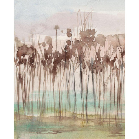 Sienna Treeline I Black Modern Wood Framed Art Print by Goldberger, Jennifer