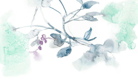 Ethereal Purple II White Modern Wood Framed Art Print with Double Matting by Goldberger, Jennifer