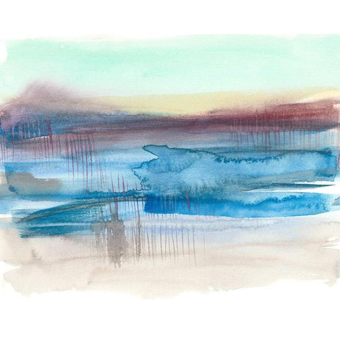 Burgundy Horizon I Gold Ornate Wood Framed Art Print with Double Matting by Goldberger, Jennifer