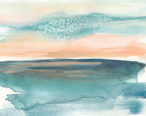 Peachy Salt Spray II White Modern Wood Framed Art Print with Double Matting by Goldberger, Jennifer