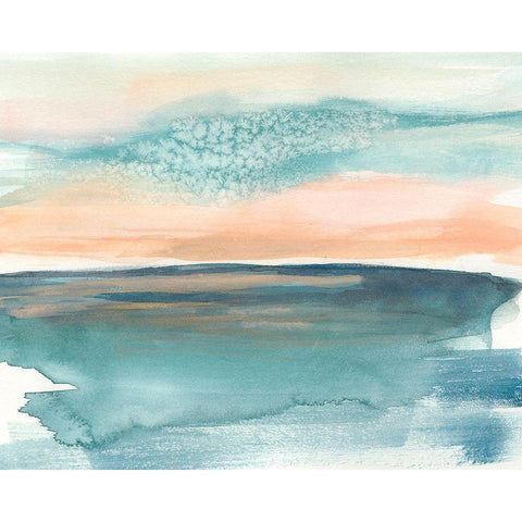 Peachy Salt Spray II Black Modern Wood Framed Art Print by Goldberger, Jennifer