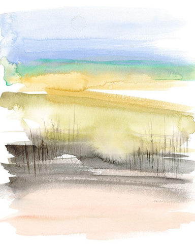 Grassy Marsh II Black Ornate Wood Framed Art Print with Double Matting by Goldberger, Jennifer