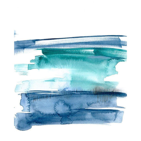 Teal Inside I White Modern Wood Framed Art Print by Goldberger, Jennifer