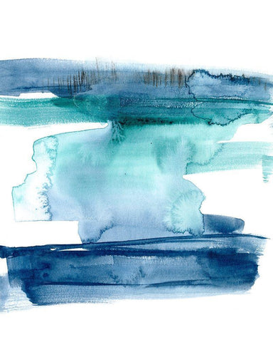 Teal Inside II White Modern Wood Framed Art Print with Double Matting by Goldberger, Jennifer