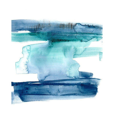 Teal Inside II Black Modern Wood Framed Art Print with Double Matting by Goldberger, Jennifer