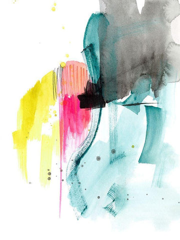 Neon Contemplation I White Modern Wood Framed Art Print with Double Matting by Goldberger, Jennifer