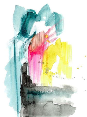 Neon Contemplation II Black Ornate Wood Framed Art Print with Double Matting by Goldberger, Jennifer