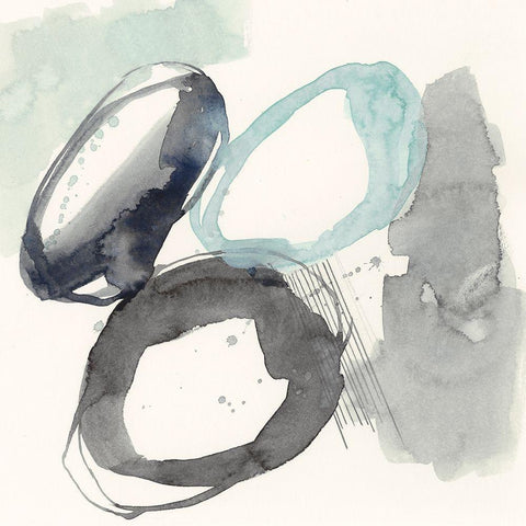 Cool Rounds I White Modern Wood Framed Art Print by Goldberger, Jennifer