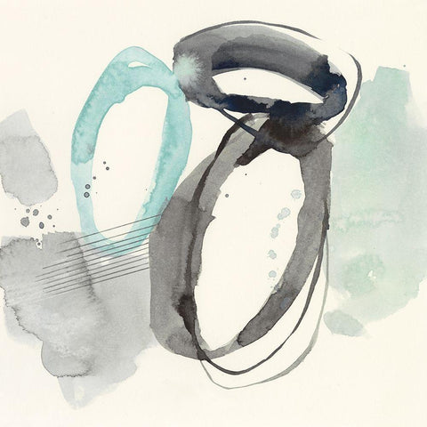 Cool Rounds II Black Ornate Wood Framed Art Print with Double Matting by Goldberger, Jennifer