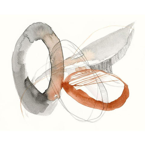 Sienna Rounds II White Modern Wood Framed Art Print by Goldberger, Jennifer