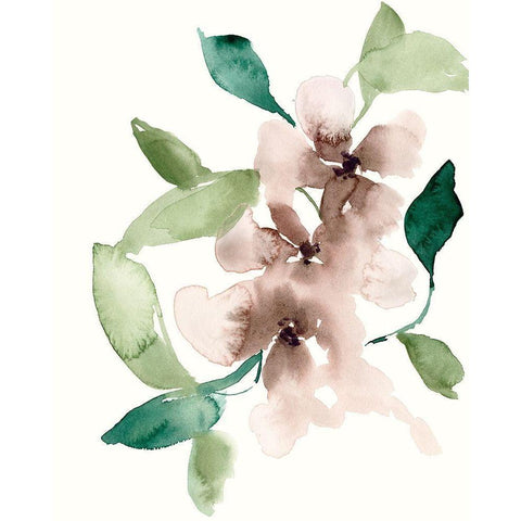 Mauve Flowers I Black Modern Wood Framed Art Print by Goldberger, Jennifer