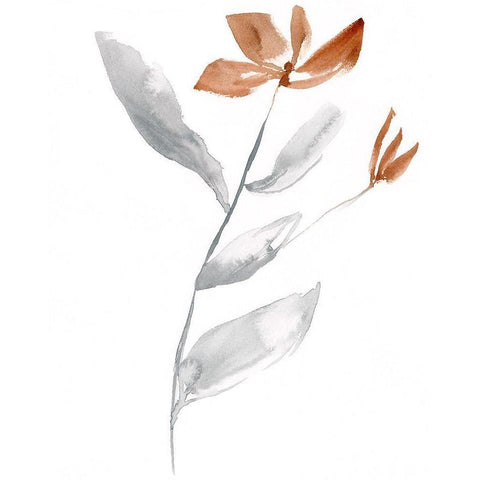 Simple Stem I White Modern Wood Framed Art Print by Goldberger, Jennifer