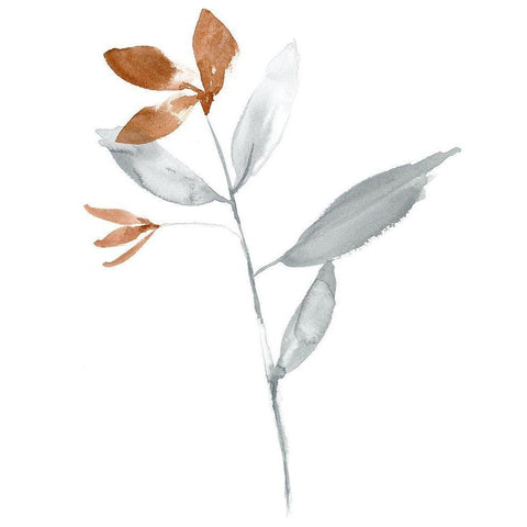 Simple Stem II White Modern Wood Framed Art Print by Goldberger, Jennifer