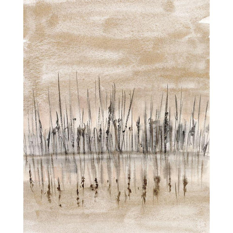 Marshline Reflection II Black Modern Wood Framed Art Print with Double Matting by Goldberger, Jennifer