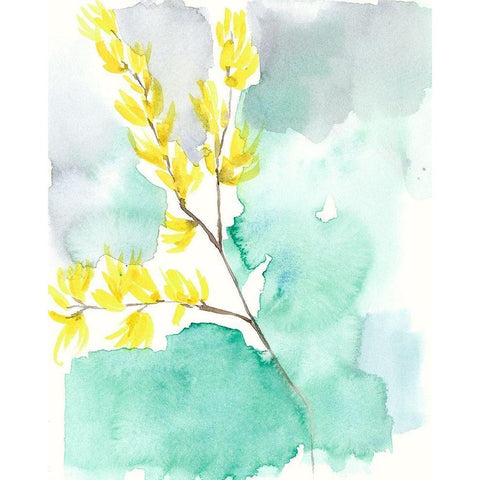 Forsythia Dreams I Gold Ornate Wood Framed Art Print with Double Matting by Goldberger, Jennifer