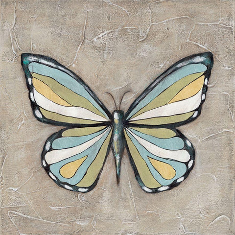 Graphic Spring Butterfly II Black Ornate Wood Framed Art Print with Double Matting by Reynolds, Jade