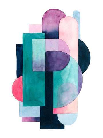 Urban Deco II White Modern Wood Framed Art Print with Double Matting by Popp, Grace