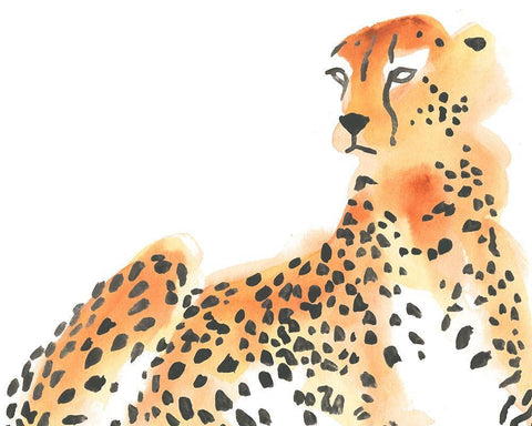 Majestic Cheetah I Black Ornate Wood Framed Art Print with Double Matting by Vess, June Erica
