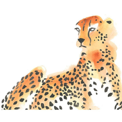Majestic Cheetah I Black Modern Wood Framed Art Print with Double Matting by Vess, June Erica