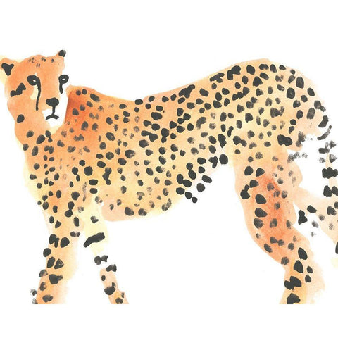 Majestic Cheetah II White Modern Wood Framed Art Print by Vess, June Erica